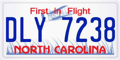 NC license plate DLY7238