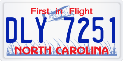 NC license plate DLY7251