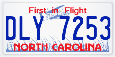 NC license plate DLY7253