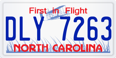 NC license plate DLY7263