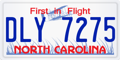 NC license plate DLY7275
