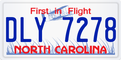 NC license plate DLY7278
