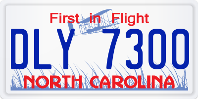 NC license plate DLY7300