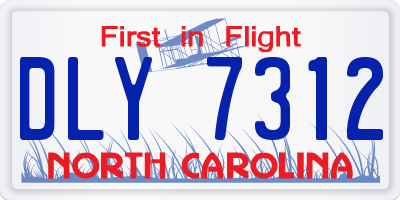 NC license plate DLY7312