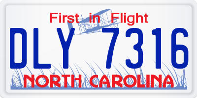 NC license plate DLY7316