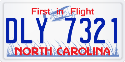 NC license plate DLY7321