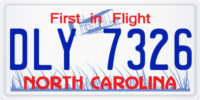 NC license plate DLY7326