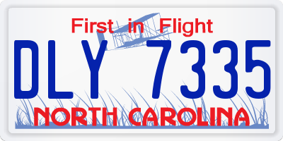 NC license plate DLY7335