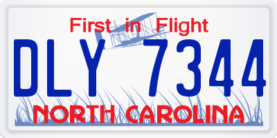 NC license plate DLY7344
