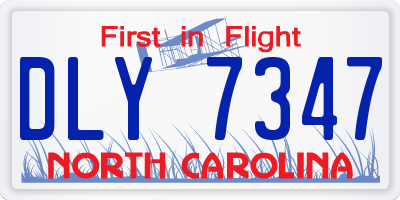 NC license plate DLY7347