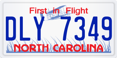 NC license plate DLY7349