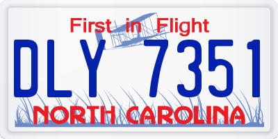 NC license plate DLY7351