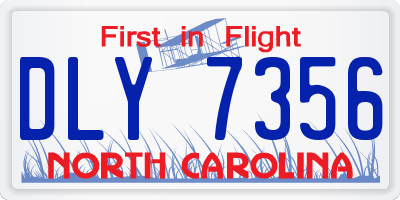 NC license plate DLY7356