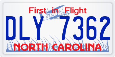 NC license plate DLY7362