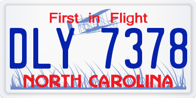 NC license plate DLY7378