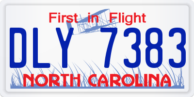 NC license plate DLY7383