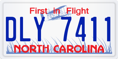NC license plate DLY7411