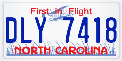 NC license plate DLY7418