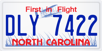 NC license plate DLY7422