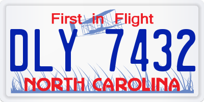 NC license plate DLY7432