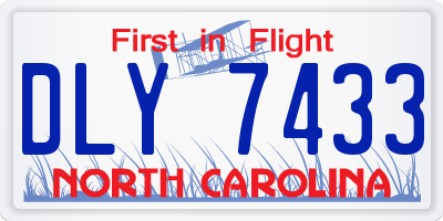 NC license plate DLY7433