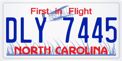 NC license plate DLY7445