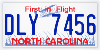 NC license plate DLY7456