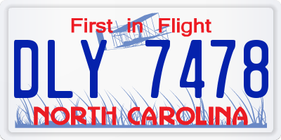 NC license plate DLY7478