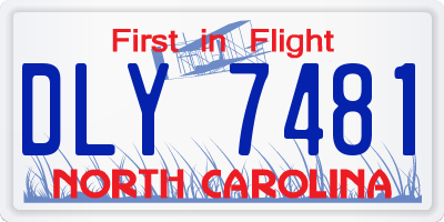 NC license plate DLY7481