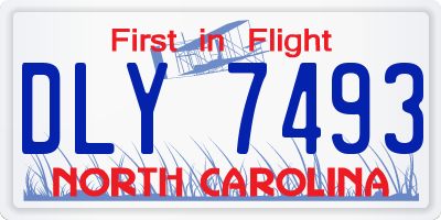 NC license plate DLY7493