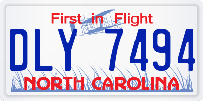 NC license plate DLY7494