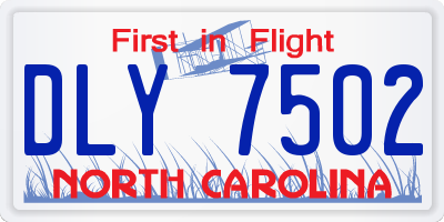 NC license plate DLY7502