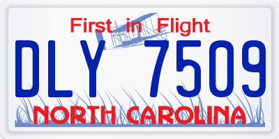 NC license plate DLY7509
