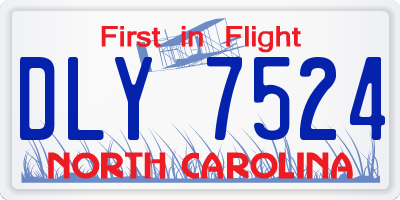 NC license plate DLY7524