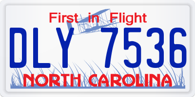 NC license plate DLY7536