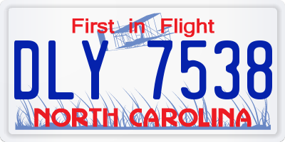 NC license plate DLY7538