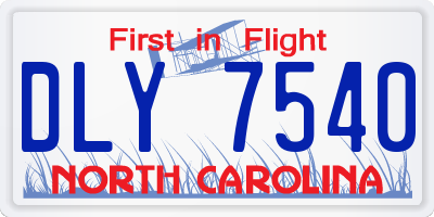 NC license plate DLY7540