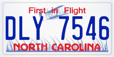 NC license plate DLY7546