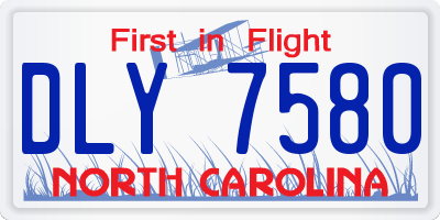 NC license plate DLY7580