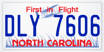 NC license plate DLY7606