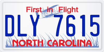 NC license plate DLY7615