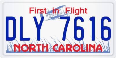 NC license plate DLY7616
