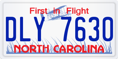 NC license plate DLY7630