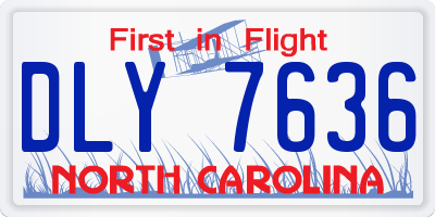NC license plate DLY7636
