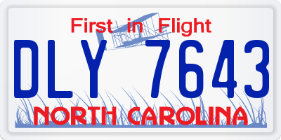 NC license plate DLY7643