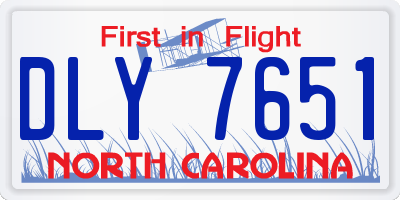 NC license plate DLY7651