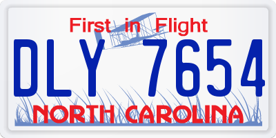 NC license plate DLY7654