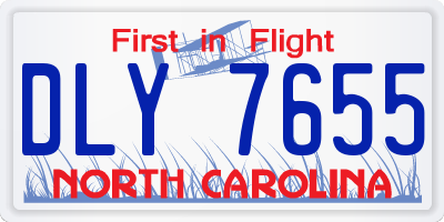 NC license plate DLY7655