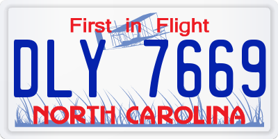 NC license plate DLY7669