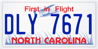 NC license plate DLY7671